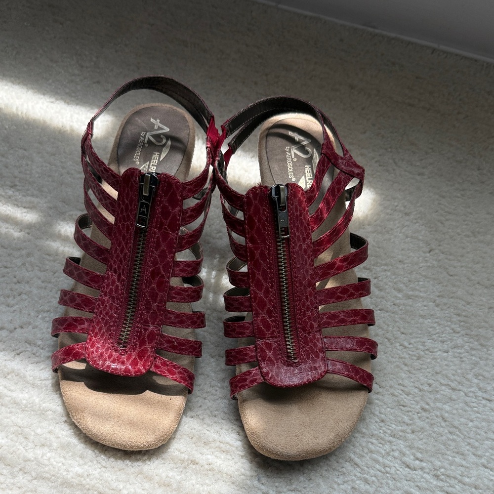 A2 By Aerosoles Women's Burgundy Sandals